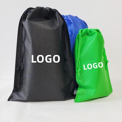 China Custom Organizer Colorful Packaging Logo Printed Foldable Travel Storage Drawstring Bags Shoes Durable Portable Nonwoven Pouch Storage for sale