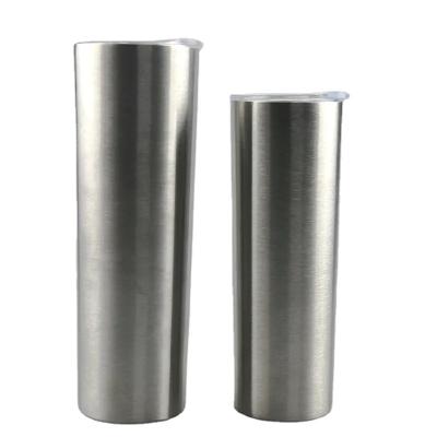 China Sustainable wholesale 20oz stainless steel double wall natural skinny tumbler with lid for sale