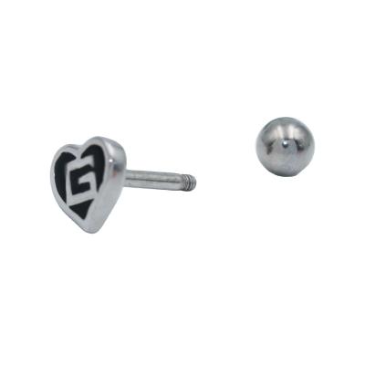 China Factory direct sales peach heart piercing jewelry punk steel body piercing jewelry for sale