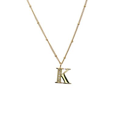 China Wholesale Price Simple Custom Charm Stainless Steel Simple K Letter Women Necklaces for sale