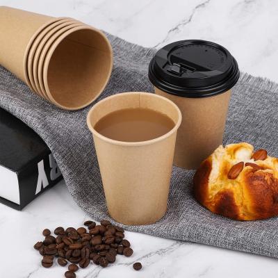 China Wholesale Factory Price Disposable Customized Logo Printing Hot Coffee Kraft Paper Cups for sale