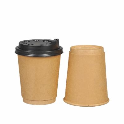 China Wholesale Various Size Disposable Paper Cups Free Samples Choose Double Kraft Paper Coffee Cup With Lids for sale