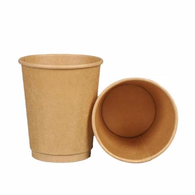 China Factory Price High End Eco Friendly Biodegradable Customized Logo Printing Hot Coffee Kraft Paper Cups With Lids for sale