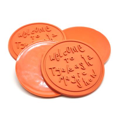 China Sustainable Brand Patch Rubber Label Custom Round PVC Rubber Patch For Clothes for sale