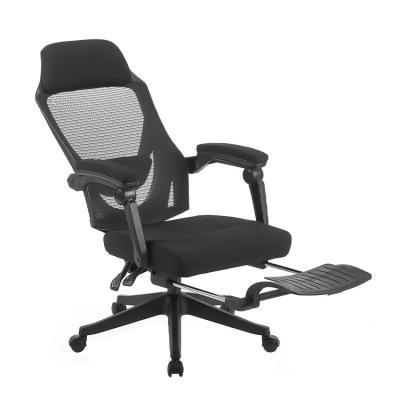 China Hot Selling High Back Ergonomic Office Chair (Height) Adjustable With Footrest Black Full Mesh Computer Chair for sale