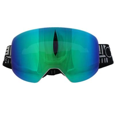 China Premium Double Lens Plastic Men's Snowboarding-Goggles Frameless Goggles With Revo Coating Coating for sale