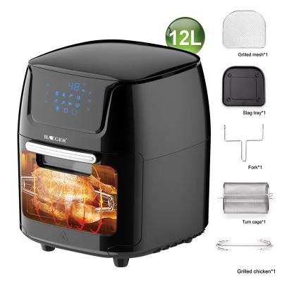 China Household Success Large Capacity Non-stick Basket Touch Screen Electric Smart Obvious Air Fryer No Oil Digital Air Fryer 12L for sale