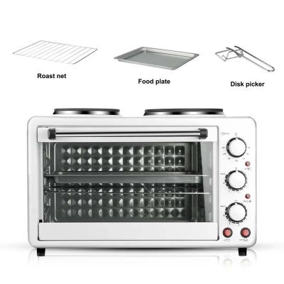 China 30L Stove Toaster Oven Bakery Countertop Ovens With Light Weight Indicator Multifunction 2 In 1 Hot Plate for sale