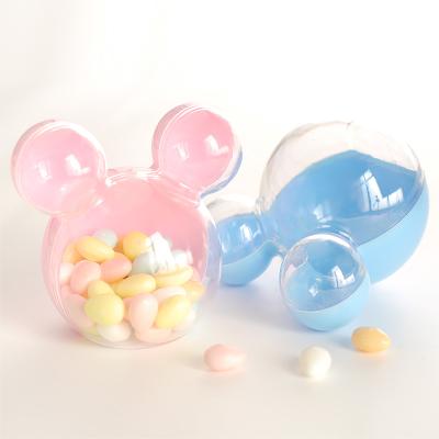 China Recyclable Cheap Plastic Key Recyclable Plastic Dragee Container Dragee Mouse 3D Mouse Container for sale