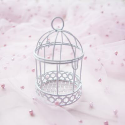 China Creative Mini Birdcage Metal Iron Favor Container Wedding Companion Gift Box Chocolate Gift Box Recyclable Candy Packing Box for sale