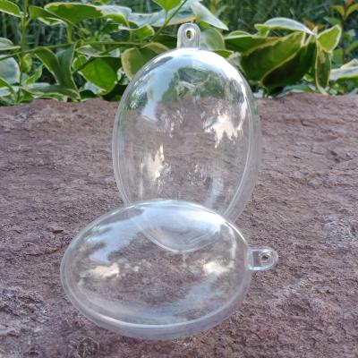 China Recyclable Clear Plastic Egg Shape Ball Ornaments Gifts Decoration Candy Box Favors Container Ball Toys Package Hanging Box for sale