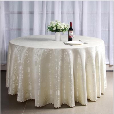 China Unique romantic round tablecloth floral jacquard polyester fabric tablecloth for hotel banquet restaurant wedding party dining living room decor for sale