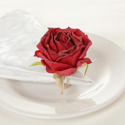 China Christmas Valentine's Day Valentine Thanksgiving Artificial Silk Flower Napkin Rings Napkin Handwork Flower Banquet Wedding Party for sale