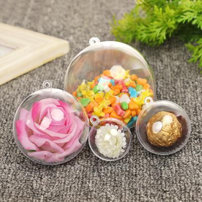 China Recyclable Clear Plastic Round Ball Ornaments Christmas Tree Ornaments Decoration Ball Candy Toy Hanging Package Box for sale