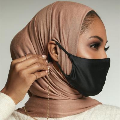 China Hijab With Headwear Malaysia Solid Color Modal With Wrap Snap Head Hijab Earphone Ear Hole Stethoscope Tank Top Cotton Wearing Headsca for sale