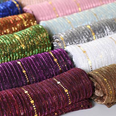 China New Multifunctional Fashionable Zipper Filament With Stripe Gold Sequined Thin Breathable Shawl Scarf for sale