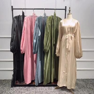 China Modest Muslimah Styling Muslim Hijab Dress Abaya Dubai Bubble Sleeve Summer Turkish Abayas Dresses For Women Islamic Clothing Femme Musulim Kimono for sale