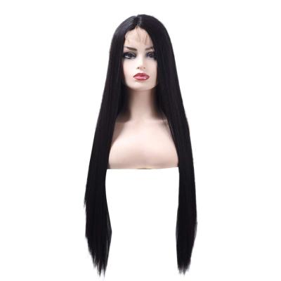 China French Lace 2017 Top Selling Natural Black Indian Virgin Hair 8A Glueless Full Lace Wig for sale