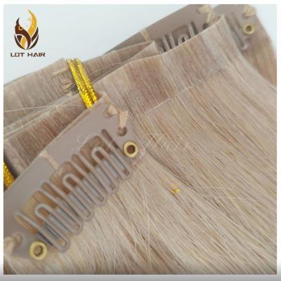 China Nice Silky Straight Quality PU Weft Seamless Clip In Hair Extension for sale