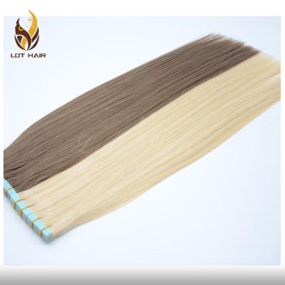 China Hot Selling Virgin Silky Straight Wave Full Cuticles Human Tape On European Russian Hair Extensions for sale