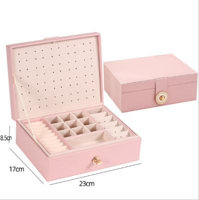 China Amazon Recyclable Luxury Custom Luxury Pink Leather Bracelet Storage Jewelry Packaging Box Big For Ring for sale