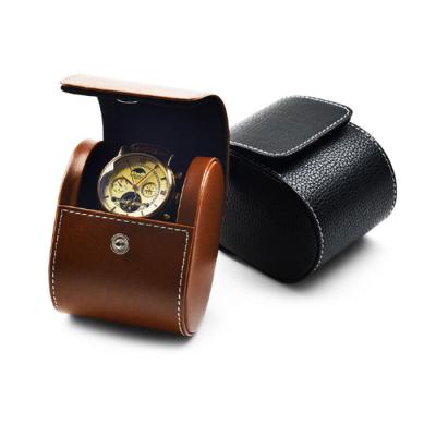 China Personalized High Quality Custom Recyclable PU Leather Watch Roll Up Travel Luxury Watch Box For Watch Packaging for sale