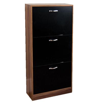 China (Size) High quality and cheap price America black and wooden adjustable modern home mixed color wooden shoe cabinet for sale