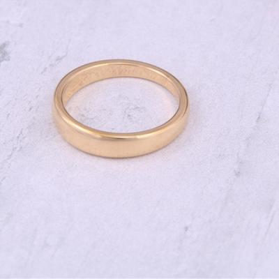 China TRENDY 18k Gold Plated Stacking Simple Jewelry 4mm Stainless Steel Ring For Women for sale