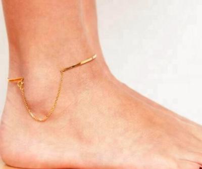 China 2018 New Design 14k Gold Stainless Steel Anklet Foot Jewelry Stainless Steel Anklet Surgical Ankle Bracelet for sale