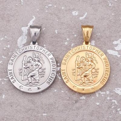 China Stainless Steel Christian Jesus Cheap Neo-Gothic Men and Women Necklace Coin Pendant Charm for sale