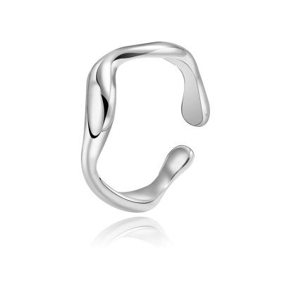 China FASHIONABLE Women Rings Irregular Shape Non-tarnish Stainless Steel 14K High Polished Lady Rings Line for sale