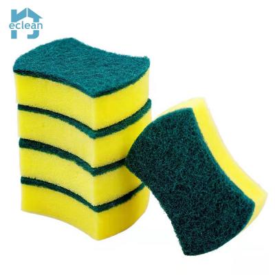 China Heavy Duty Factory Stocked Supply Scrub Double Sponge Pad Wash Sponge For Kitchen for sale