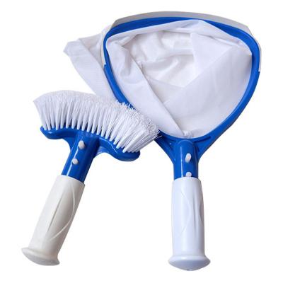 China Replaceable Pool Spa Cleaning Kit Hand Hold Brush And Leaf Rake for sale