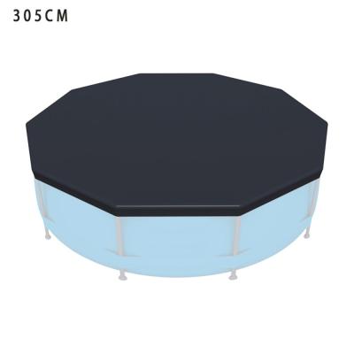 China Eco-friendly 10 Ft Cover Black 305CM Pool Frame Metal For Above Ground Pools for sale