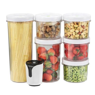 China Keep food fresh up to 5 times longer by vacuum food canister with electric vacuum pump durable airtight food storage container with mini vacuum sealer for sale