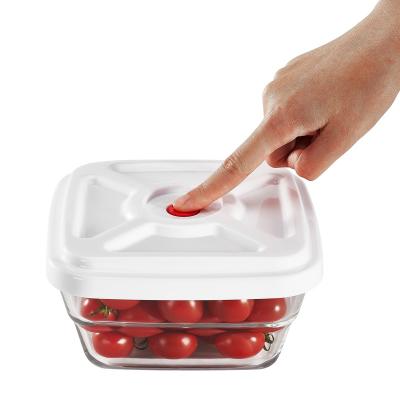 China SINCHI Sustainable Factory High Quality Borosilicate Glass Microwave Food Storage Pump Vacuum Airtight Food Container for sale