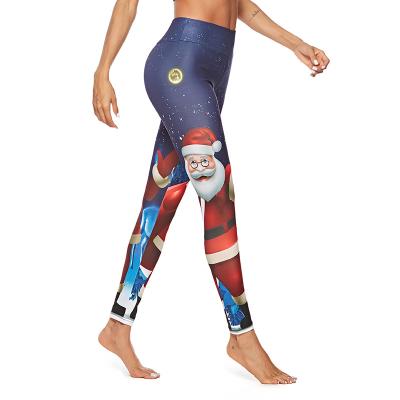 China Anti-Static Yoga Leggings Sports Gym Gaiters Plus Size Cute Pattern Yoga Pants Christmas Printing Yoga Pants for sale