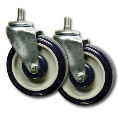 China Polished SUS304 Threaded Stem Swivel Caster , PU Caster Wheel Easy On Off for sale