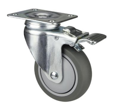 China Case Carts Utility Carts Medical Caster Wheels With Brakes Swivel Top Plate Fitting for sale