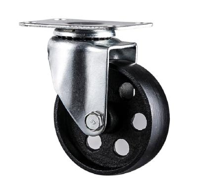 China Black Vintage Caster Wheels For Furniture , Cast Iron 2 Inch Swivel Casters for sale