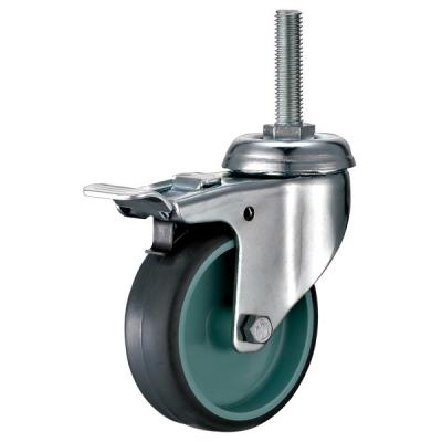 China Soft Rubber Casters For Furniture / Total Locking Brakes Furniture Chair Casters for sale