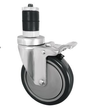 China Moving Furniature Expanding Stem Casters With Brakes White Nylon Bracket for sale