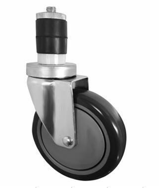 China Black Expanding Rubber Stem Casters , Table 5 Inch Threaded Stem Casters for sale