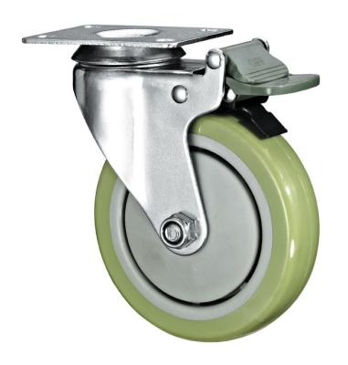 China Double Locking Brakes Decorative Furniture Casters , Small Swivel Caster Wheels for sale