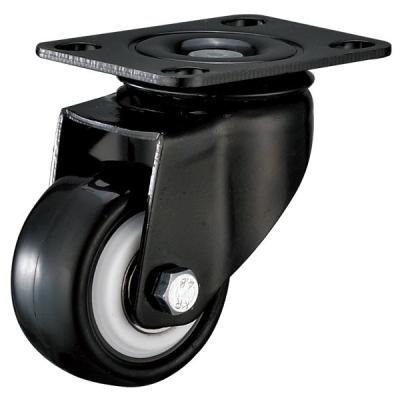 China Black Bracket Office Furniture Casters , Small Plate Mount Caster Wheels for sale