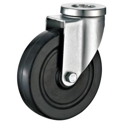 China Black Hard Rubber Shopping Cart Casters For Medical Equipment 1/2