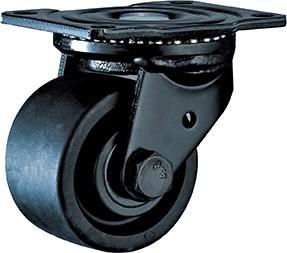 China Large Heavy Duty Casters Low Profile , Black Bracket Heavy Duty Swivel Plate Caster for sale