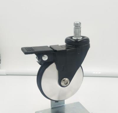 China Black Bracket Grip Small Furniture Casters / Ring Stem Fitting Office Furniture Caster for sale