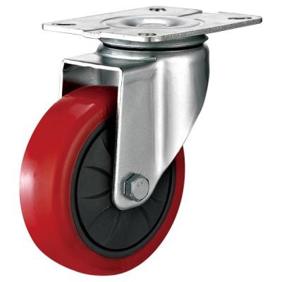 China Pressed Steel Housing PU Caster Wheel For Case Carts Utility Carts 50mm for sale