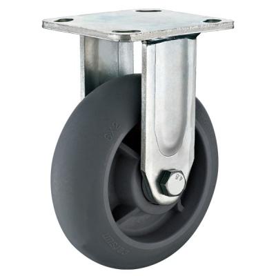 China Rigid Heavy Duty Casters Gray Rubber Wheels With Bearing 6